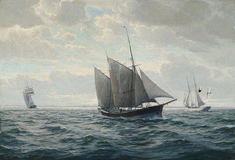 Christian-Bernard Rode Marine med sejlskibe China oil painting art